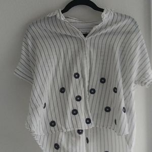 NWOT Madewell Button Up Top With Patern